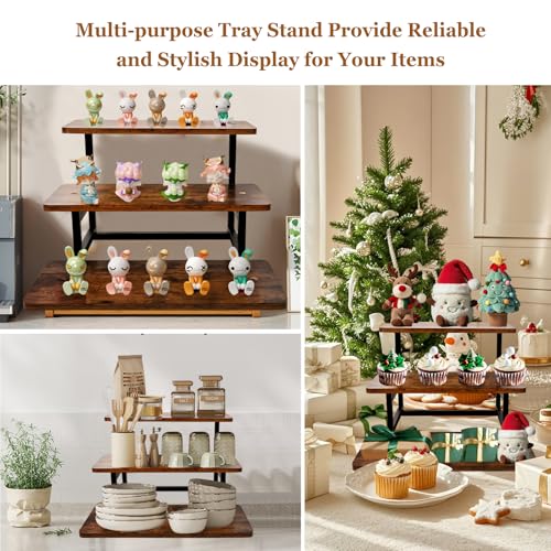Cupcake Stand for 50 Cupcakes, Wood Metal Riser Dessert Table Display Stand