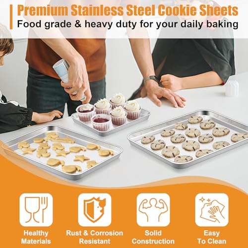 TeamFar Baking Sheet, Cookie Sheets Baking Pans Set of 3, 16/12.5/10.5 Inch - size: 16" & 12.5" & 10.5"