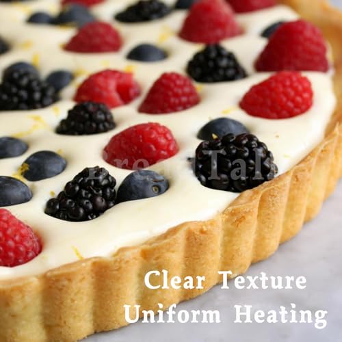 9.5-Inch Tart Pan Set, Nonstick Carbon Steel, Removable Bottom, 2 Pack - size: 9.5″