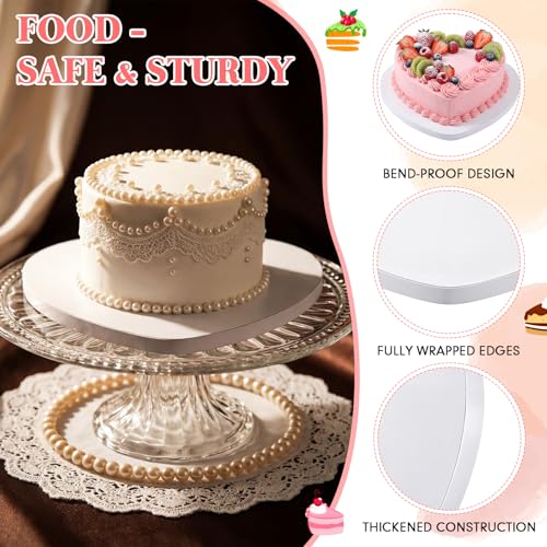 12 Pcs Heart Shaped Cake Boards, 10'' Cake Drum Plate, 1/2" Thick