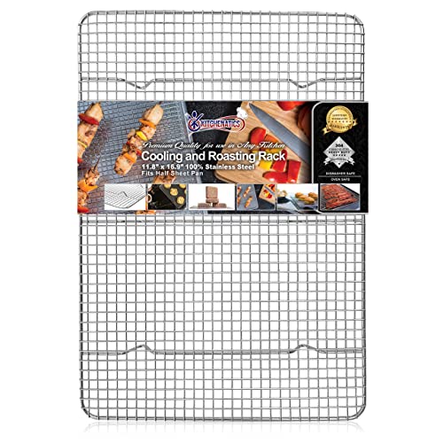 KITCHENATICS Half Sheet Wire Rack Rust Free Even Airflow 11.8 x 16.9 Inches - size: 11.8" x 16.9"