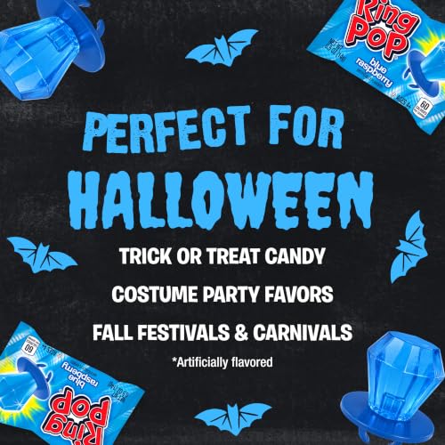 Ring Pop Halloween Blue Candy Lollipops, 70 Count Bulk Pack - size: 70 Count