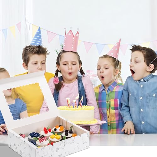 12 Count Cupcake Boxes, 4PCS Cupcake Container with Window and Inserts - color: Marble