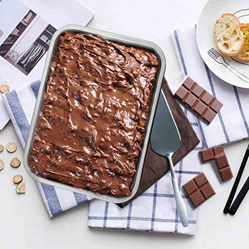 TeamFar Lasagna Pan, Rectangular Cake Pan Brownie Bake Dish Stainless Steel - size: 12.75" x 10" x 3.2"