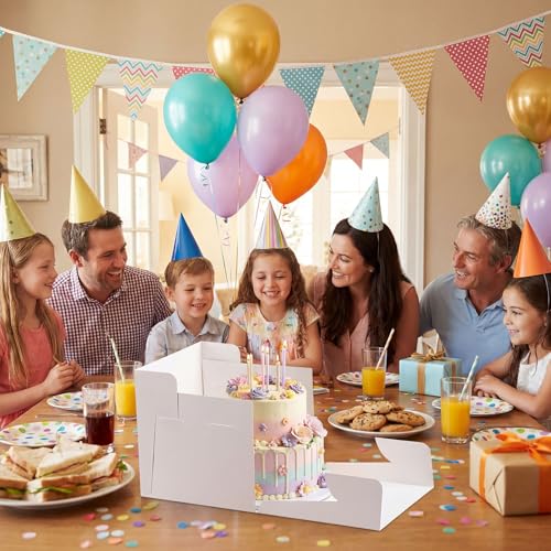 Arttown 20 Pack Cake Boxes and Cake Boards 12 Inch Tall Multi-Layer White - color: 20 pcs boxes +20 pcs cakes boards,12 inch