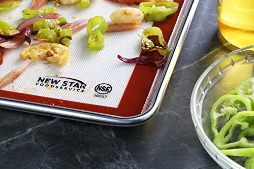 New Star Foodservice 530271 Commercial Grade Silicone Baking Mat Non Stick Pan Liner, 14 x 20 inch (Two-Thirds Size) - size: 20"L x 14"W