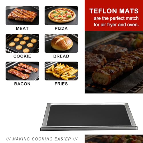 5 Pcs Reusable Air Fryer Crumb Tray Liners Compatible with Gourmia GTF7460 Toaster Oven Air Fryer Combo, Heat Resistant Nonstick Teflon Drip Pan Liners for Gourmia Accessories - size: Reusable Crumb Tray Liners