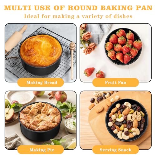 E-far 7 Inch Cake Pan, 3PCS Nonstick Stainless Steel Baking Cake Pans Tins - size: 7 Inches