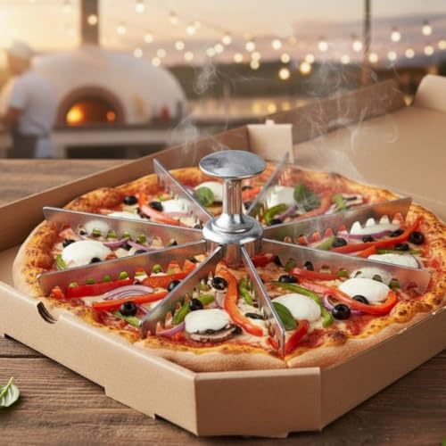 Soro Essentials- 8-Cut Aluminum Pie and Cake Marker- Guideline and Portion Divider Cake Cutter Silver Pie Slice Cutter Baking Tools Kitchen Accessories Cook Supplies for Cheesecake Pizza - size: 8-Cut