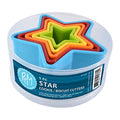R&M Star Plastic Biscuit & Cookie Cutters 5-Piece Set - Multicolor Nesting Star Cutters 1.375" to 3.625" for Baking, Sandwiches & Fondant - style: Star
