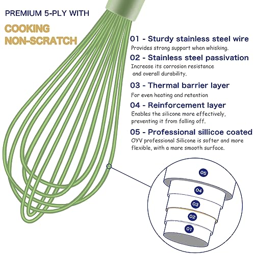 OYV Silicone Whisk, 12-Inch, Green - color: Green