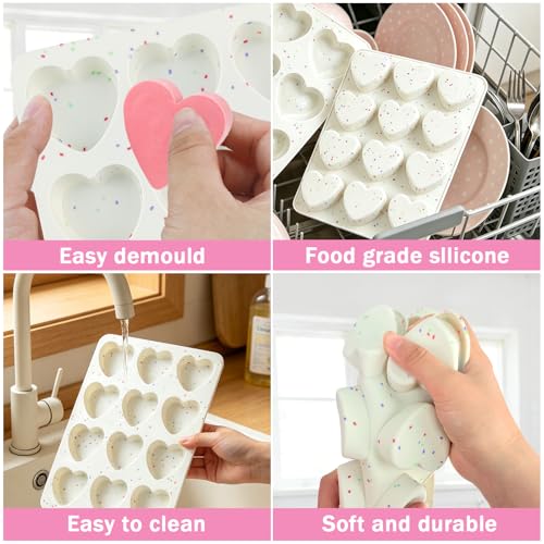 Heart Chocolate Molds Silicone 2 Inch Heart Shaped Muffin Baking Pan Mold - size: 2 Inch