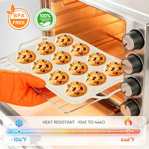 12-Cup Silicone Muffin Pan with Metal Frame - size: 1pc: 12 Cups