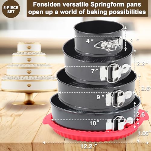 4-7-9-10 Inch Non-stick Springform Cheesecake Pan Set of 4