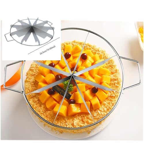 Pie Cutter 10 Slice Stainless Steel 10 Inch Cake Cutter Slicer - color: Silver, size: 10S-SS