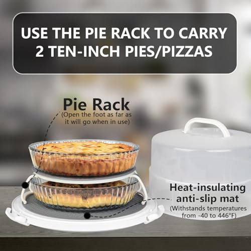 12 Inch Cake carrier Container with Lid and Handles Includes Insulated Bag for Safe Transportation of Buttercream Doesn't Melt Easy for Cakes, Pies and Cupcakes (Grey) - color: Grey