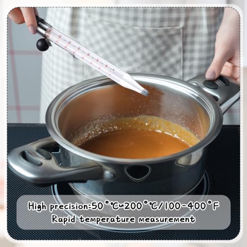 Photect 2 Pcs Candy Thermometer with Pot Clip 8", Black - color: Black