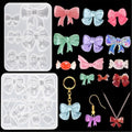 2Pcs Bowknot Chocolate Molds Bow Jewelry Resin Molds Fondant Mold Candy Cake Pop Molds for Cupcake Cake Candy Chocolate Sugarcraft Pudding Decoration