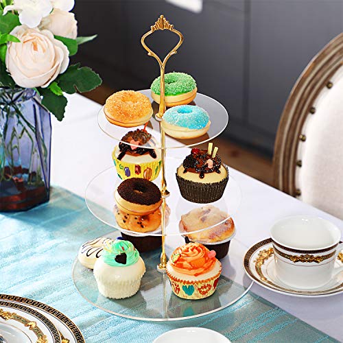 1 Set 3 Tier Acrylic Cupcake Stand, Dessert Tower Cupcake Display Stand