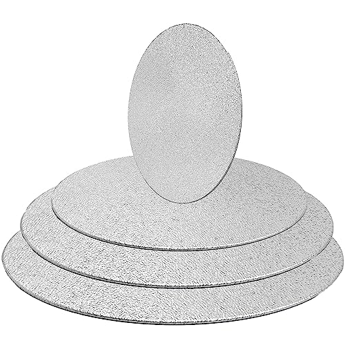 4 Pack Silver Cake Boards Round Cake Circles 6, 8, 10, 12 Inch - color: Silver
