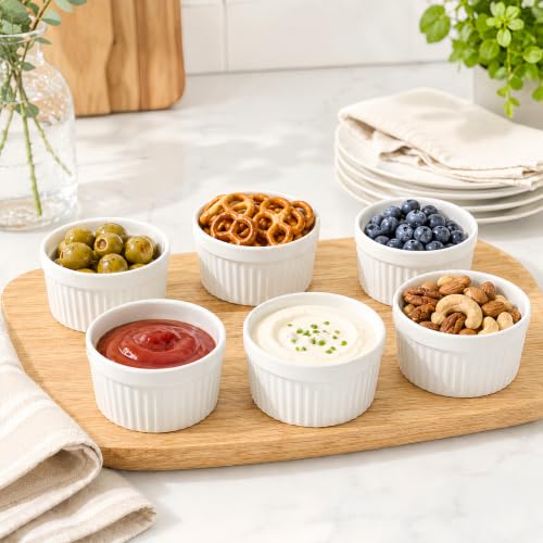 WERTIOO Ramekins 4 oz Oven Safe, 12 Pack Creme Brulee Ramekin Baking Dishes - size: 4 OZ
