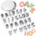ofone Small Alphabet Cookie Cutters(A - Z), 26 Pcs Stainless Steel Fondant Letter Cutters Set, Mini Metal Biscuit Cutter Shapes for Baking Cakes Pastry Polymer Clay Fruits - color: Letter Cookie Cutter Set