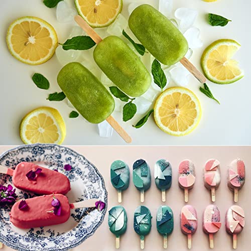 Sakolla 2 Pack 4 Cavity Mini Popsicle Silicone Molds with 50 Wooden Sticks - size: 2 Pcs Mini - White