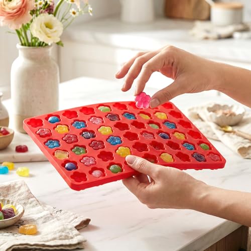 Flower Candy Molds 70 Cavity Silicone Chocolate Molds with Scraper