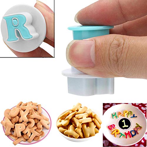 Hoypeyfiy 26PCS/Set Cookie Stamp Impress Cookie Cutters Alphabet Letter and Number Cake Biscuit Mold Shape DIY Cookie Biscuit Alphabet Cake Tool Embosser Cutter (Upper Case Shape) - size: Style 4