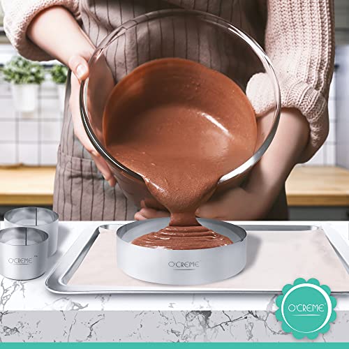 O'Creme Stainless Steel Cake Ring Mold for Baking, 6 x 3 Inch - color: 3" High, size: 6" Diameter