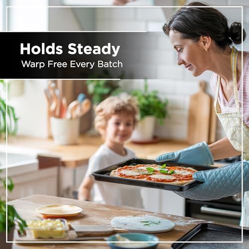 Wrenbury Jelly Roll Pan 15x10 Set of 2 - Non-Stick Baking Sheet Food Safe
