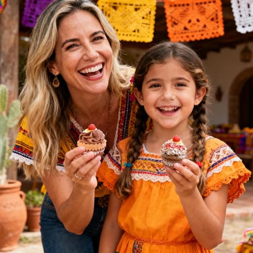 COcnny Cielito Lindo Cupcake Liners - 600pcs Mexican Mini Cupcake Paper Liners, Flower Baking Cups Muffin Wrappers, White Brown Candy Cake Chocolate Wrap Making Supplies for Party Mexico (4 Styles) - style: Mini Mexican Pattern