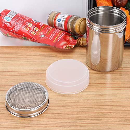 Accmor 14oz Powdered Sugar Shaker Duster, Cinnamon Shaker Flour Duster Sifter, Stainless Steel Fine Mesh Shaker for Sugar Flour Cocoa Coffee Bar, 3 Pack - size: 14 Ounce