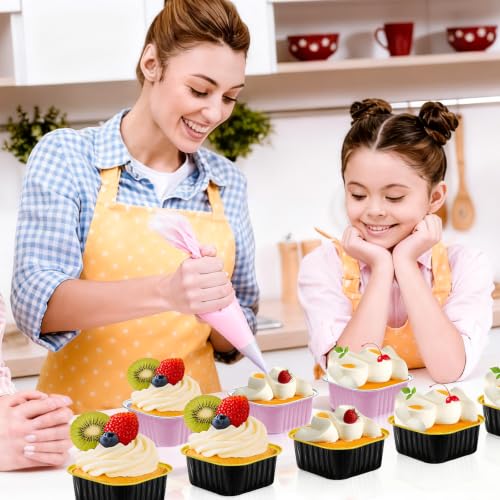 Square Mini Cake Pans with Lids, Aluminum Foil, Black Gold, ZOXILEN - color: Black/Gold