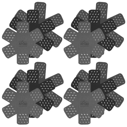 All-Clad Professional Silicone Pot/Pan Protector Set, Black/Gray, 12pc - size: 12-Pack Pot Protectors