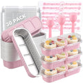30 Pack Mini Loaf Cake Pan with Lids and Spoons, 6.8oz Small Disposable Aluminum Cake Tin Foil Pans, Rectangular Mini Loaf Bread Pans with Lids for Baking,Party,Picnics,Holidays (Pink) - color: Pink, size: 30 Pack