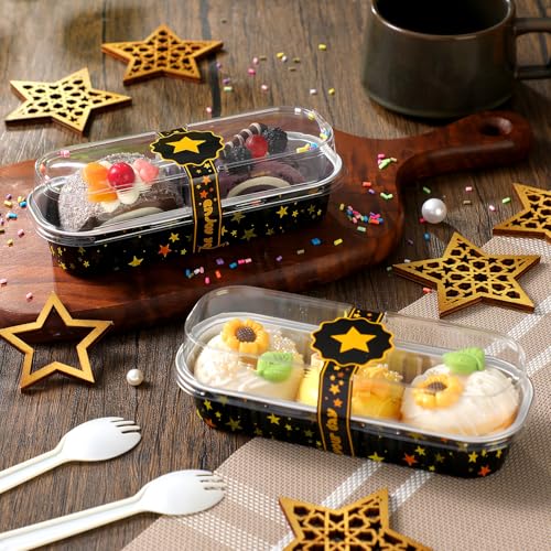 Tioncy 100 Pcs Mini Loaf Pans with Lids Spoons, Star - style: Star