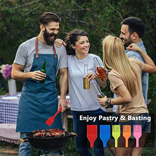 Hhyn Silicone Basting Pastry Brush Set 5 Pack, Multicolor - color: 5 Pcs Multicolor
