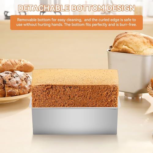 HERCHR Removable Square Cake Pan, 8.7inch Square Cake Mold Aluminum Mini Square Cheesecake Pan Cake Ring Mold for Mousse Cake, Chiffon, Bread, Brownies, Cake Mold Bakeware