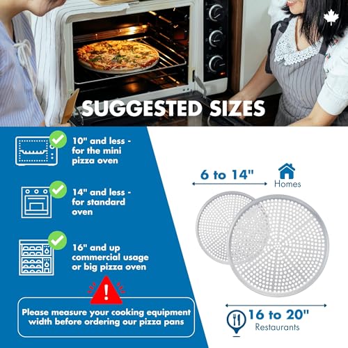 Norjac Pizza Pan with Holes, 10 Inch 2 Pack, Aluminum Pans for Oven, Round, Rust-Free & Heavy-Duty, Perforated Baking Tray for Crispy Crust - size: 10in-2pk