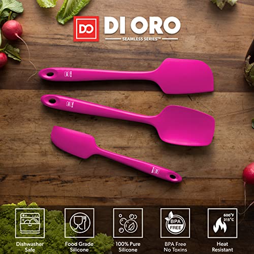 DI ORO Silicone Spatula Set - 600F Heat Resistant, 3-Pc Magenta - color: Magenta