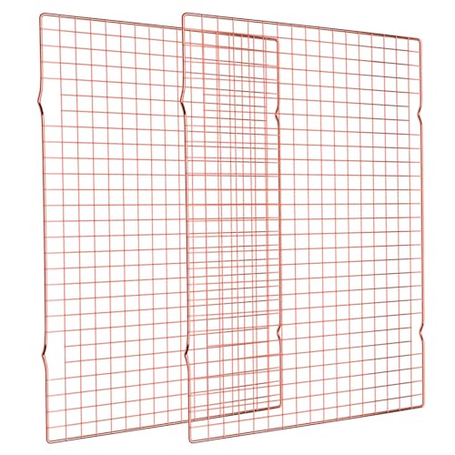 Briout 2PCS Cooling Rack for Cooking Baking, 16" x 10" Wire Rack, Rose Gold - color: Rose Gold, size: 16"x10"-2PC