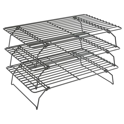 3 Tier Stackable Cooling Rack for Batch Cooling, 15.8"x 10"-Black - color: Black, size: 10''x15.8''-3Tier