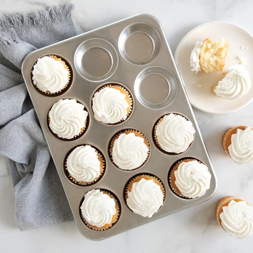 Nordic Ware Natural Aluminum Commercial Muffin Pan, 12 Cup - size: 12-Cavities, style: 12-Cavities Standard