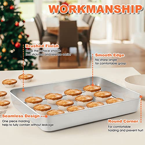 Herogo 9 x 12 Inch Baking Pan with Lid Set (3 Pans + 3 Lids) - size: 12.4" x 9.6" x 2"