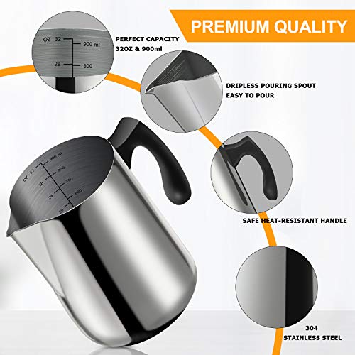 BBAXI Candle Making Pouring Pot, 32oz Double Boiler Wax Melting Pot, 304 Stainless Steel Candle Making Pitcher with Heat-Resistant Handle and Dripless Pouring Spout Design (Pack of 2) - size: Candle Pot (Pack of 2)