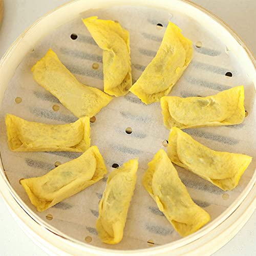 100 Count Perforated Parchment Paper Bamboo Steamer Liners for 12 inch Air Fryer Parchment Paper - size: 12 inch perforated parchment