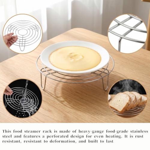 Round Steamer Rack and Cooling Rack, 7.8 Inch Heavy Duty Stainless Steel