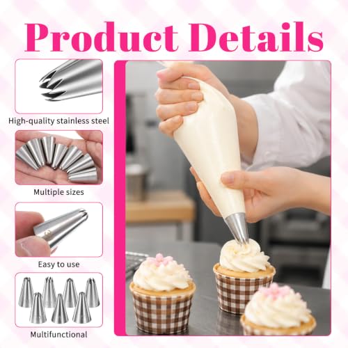 Large Piping Tips Set French Star Tube Frosting Nozzle Kit