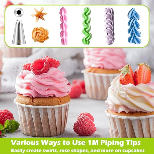 Suuker 1M Piping Tips Set, 3 Large Open Star Cake Decorating Tips - size: 3 Pieces